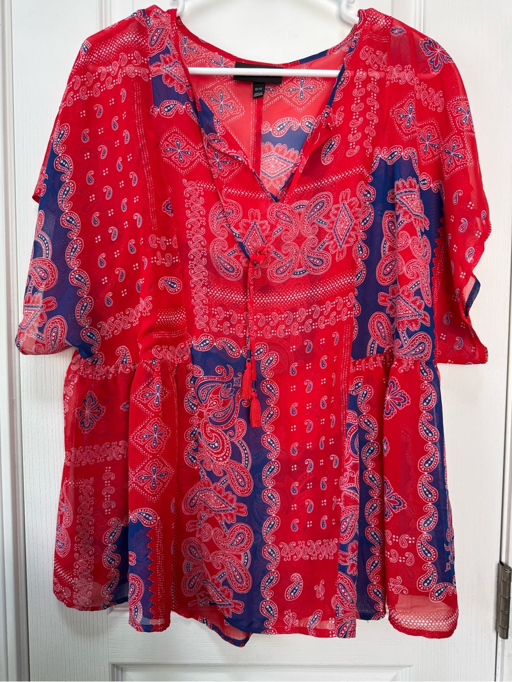 Lane Bryant Sheer Paisley Peasant Tunic